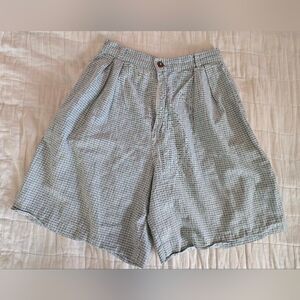 Vtg 90s Memphis Pleated Purple And Blue Plaid High-Waisted Shorts Size 9